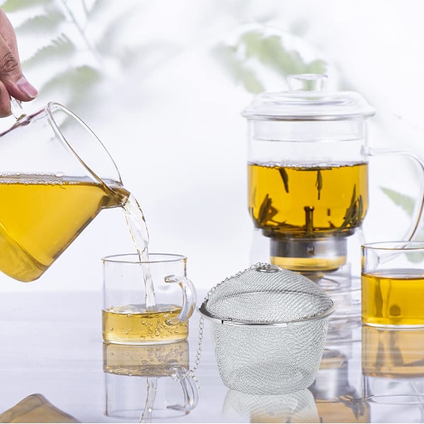 Ekstra stor rustfrit stål twist lock mesh te kugle te si filter krydderi infuser 11cm/4.3 tommer