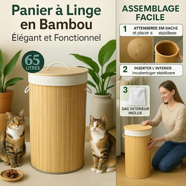 HA~Laundry basket for dirty laundry - storage boxes with removable fabric bag - eco-friendly laundry basket