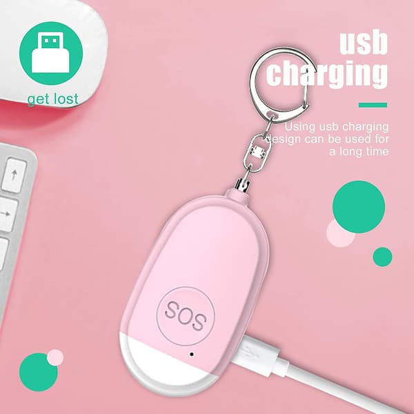 Personal Security Alarm Keychain, 130db Personal Alarm with LED Light, Mini Emergency Self-Defense