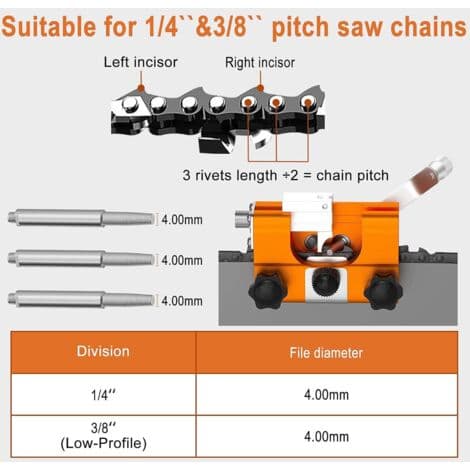 Chainsaw Chain Sharpener, Crank-Operated Chainsaw Chain Sharpener, Chainsaw Chain Sharpener, Chainsaw Chain Sharpening Tool for Loggers and Gardeners
