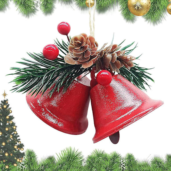 Juleklokker, Jingle Bell Pynt Med Misteltenbær Og Kastanjer, Juletræsklokke Dekoration, Metal Bage Lakklokker Højtids Dekorative