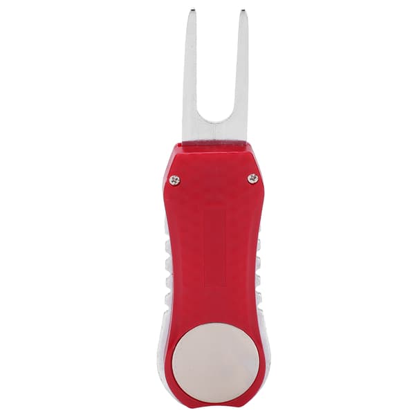 Golf Divot Repair Tool Spring Fork Green Cleaner Training Aid Red