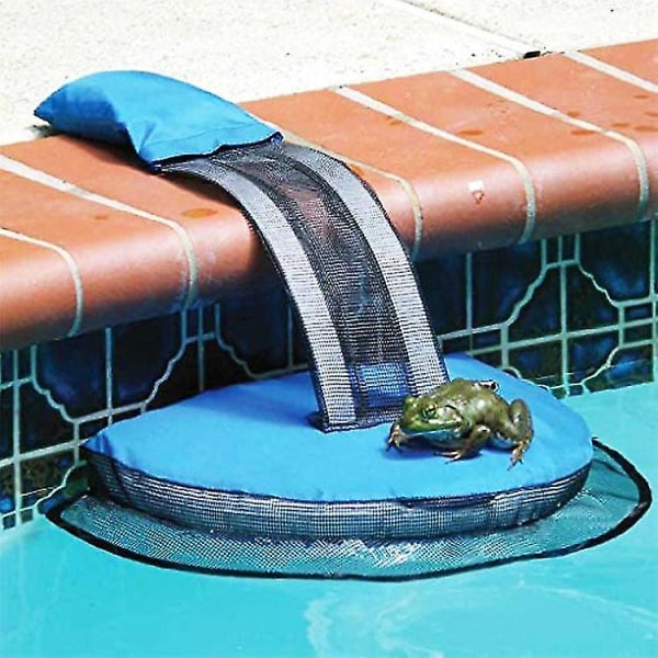 Animal Rescue Escape Rampe til svømmebassin Flydende rampe Rescue Frog Log Mat Pool Dyr, 1 stk., blå