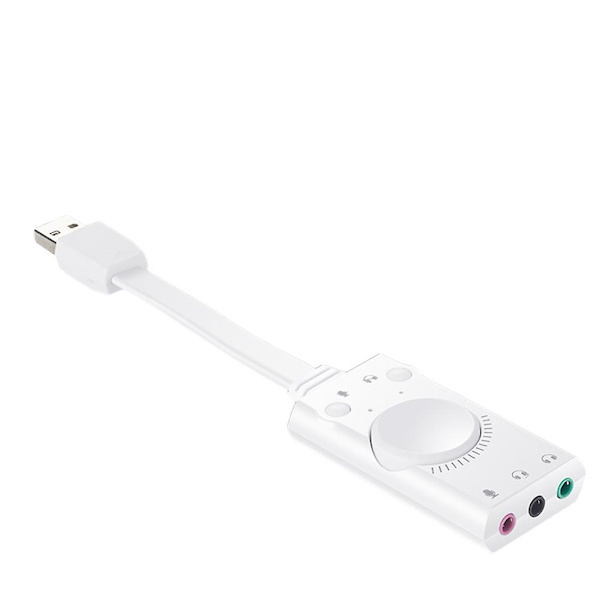 1 stk Lyd Ekstern Usb3.5 Lydadapter Gratis Stasjon Uavhengig Lyd For Datamaskin (hvit)Hvit17.5X3.3X1.5cm