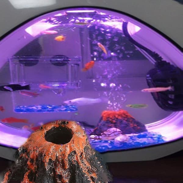 Dekorasjon av harpiksvulkan for fiskeakvarium, landskapsarbeid, prydstein, vulkan-4