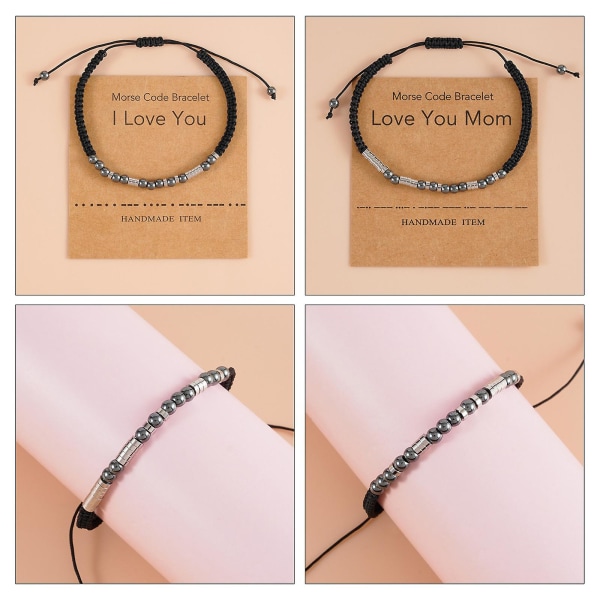Älskar dig Mamma Bokstäver Morse Code Armband Charm Silver Beaded Armband  Gift#2 2725 | Fyndiq