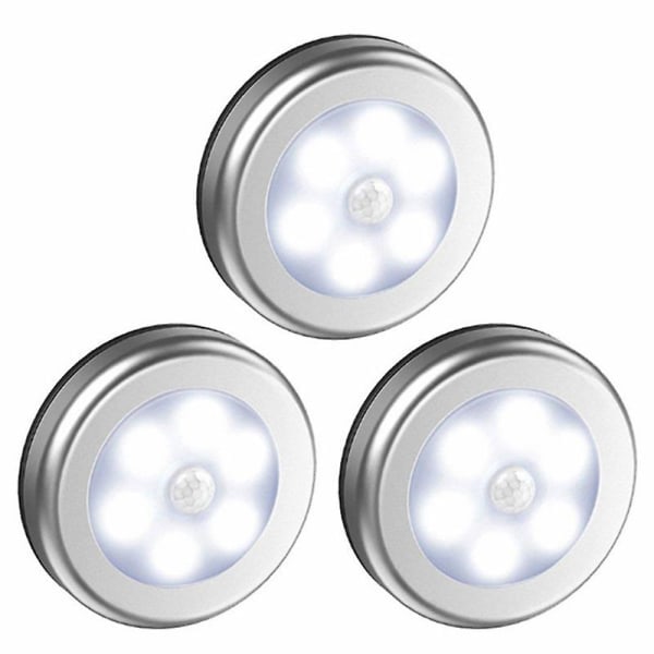 Rörelsesensorlampa, sladdlös batteridriven lampa, automatisk nattlampa med självhäftande kuddar, snabb installation överallt, perfekt varmt ljus