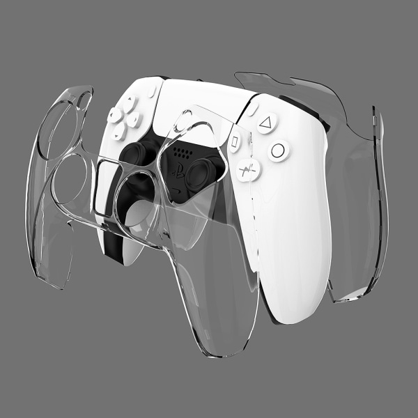Contaske til PS5 trådløs controller (rød) - Gennemsigtig pc-beskyttende hård skal