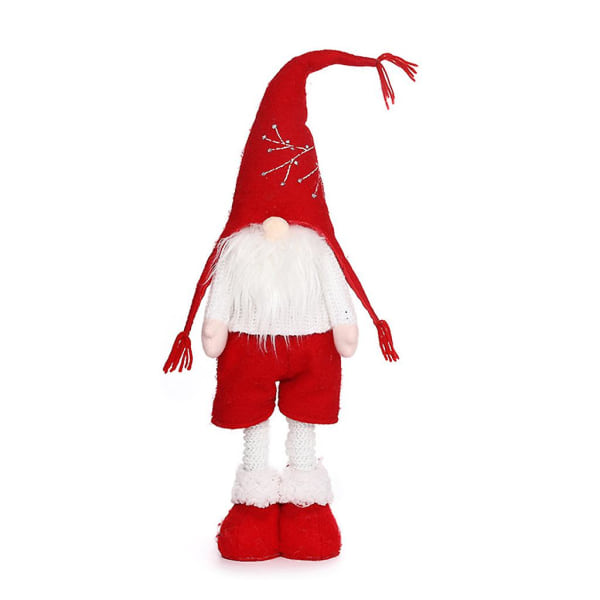 Jultomte Dekoration 20 Tum Utdragbar Handgjord Skandinavisk Tomte Plyschdocka Elf Heminredning Bordsskulptur Santa Röd