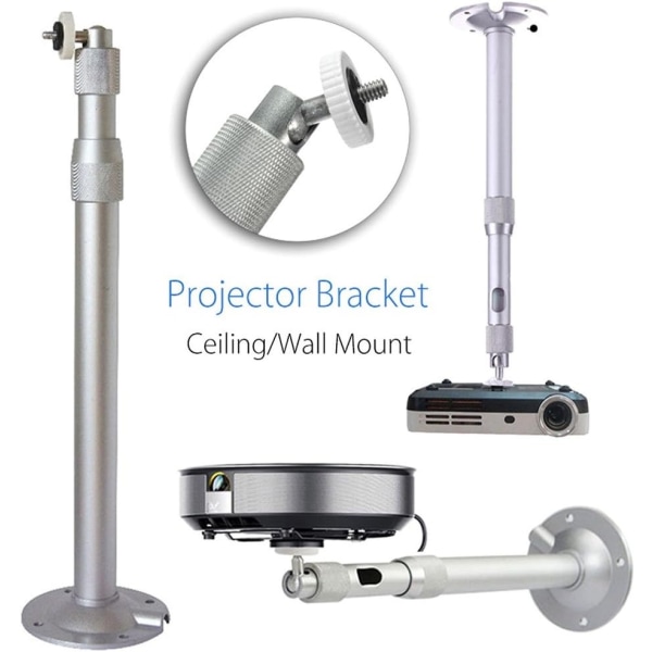 360 Graders Projektor Tak- og Veggfeste Stativ Utvidbar Tilt Sving Universal 20-40cm Projektor Tak- og Veggfeste