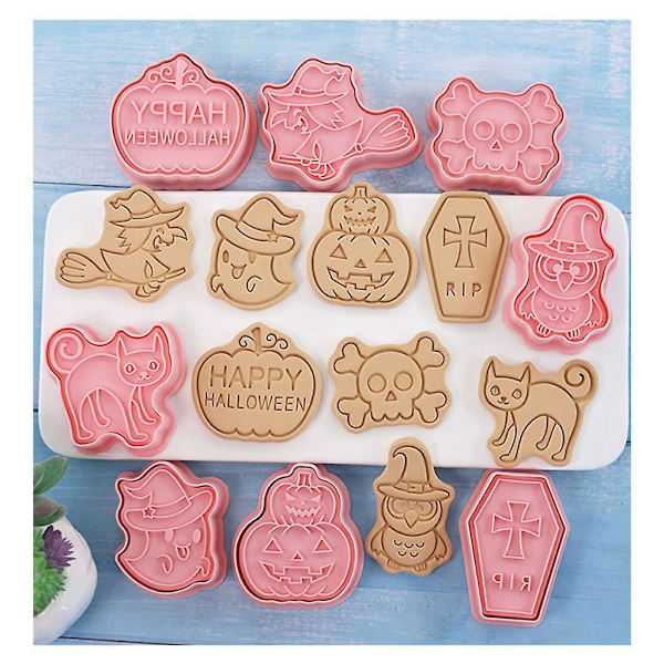 24 Pakke Cookie Udstikkere Cookie Udstikkere Cookie Stempler Tegneserie Halloween Kollektion
