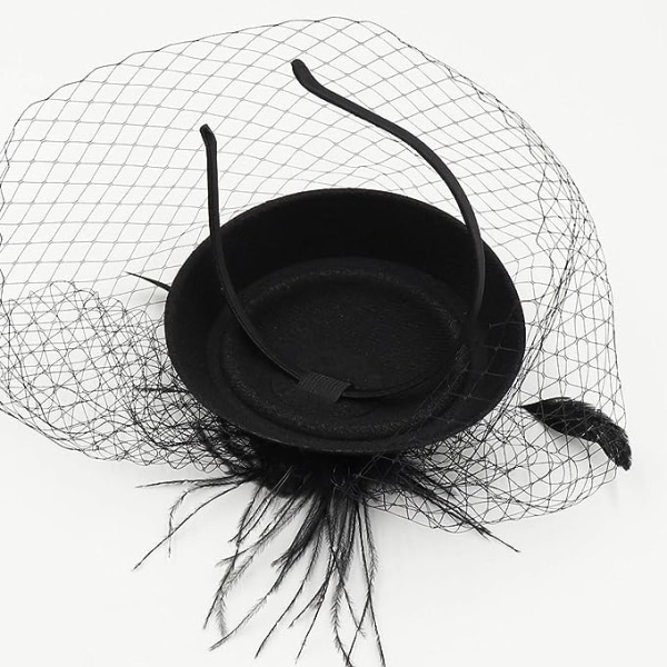 Kvinnors fascinatorhatt Bröllop Tea Party Pannband Hårklämma med slöja