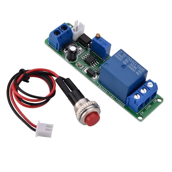 DC 12V Justerbar Timer Forsinkelsesafbrydelsesmodul Timing Relæ Tidsafbryder 1~10 sekunder