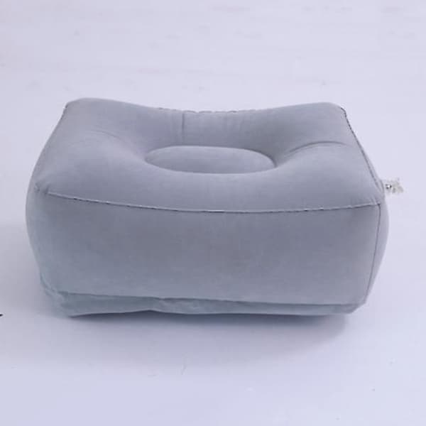 Inflatable Footrest for Airplanes, Adjustable Height, Durable, Soft, General Purpose, Foldable, Portable - FM - Dark Gray dark gray