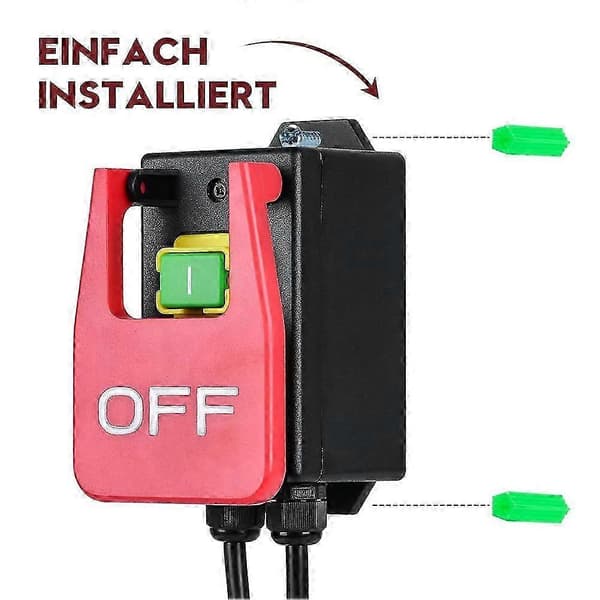 220V Single Phase Power Switch On/Off, -Switch with Large Stop Shield Paddle for Quick Emergency Stops EU Plug