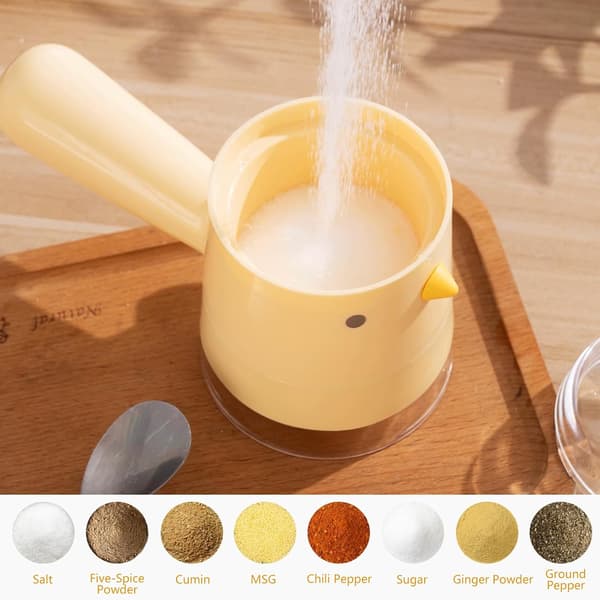 Yellow Refillable Salt and Pepper Shaker - 3oz Cute Kitchen Shaker, Decorative and Practical Spice Dispenser for Cooking