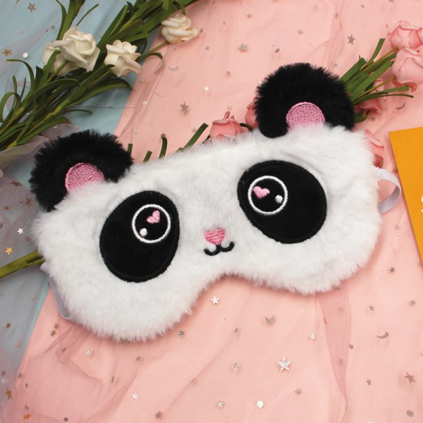 Söt Panda sovande ögonmask Tecknad djurögonmask för flickor eller pojkar，ögonmasker justerbara sömnmasker