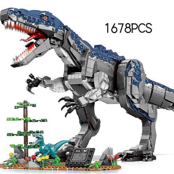 Kreativ kreativ Jurassic Tyrannosaurus rex modell byggeklosser dyreserie deformasjon dinosaur byggeklosser gutt barneleke gave