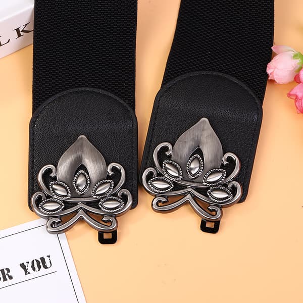Dame Vintage Bred Elastisk Stretch Midjebelte Retro Cinch Belte
