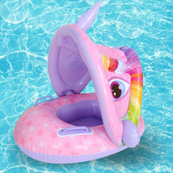 Baby Pool Float, Kids Swimming Ring, Inflatable Baby Swimming Float with Removable Safety Seat, Swimming Pool Floats