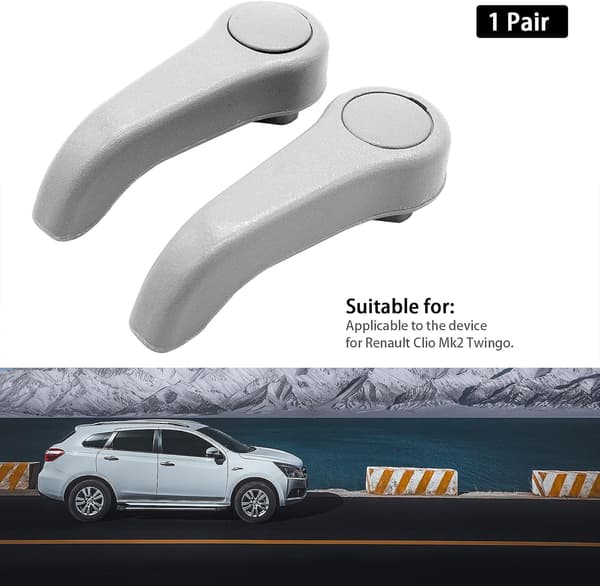 Justerbart setehåndtak, 1/2 sett, for Clio Mk2 Twingo 1998-2008, Erstatning for setejusteringshåndtak