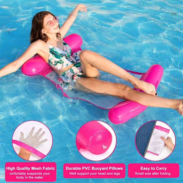 2 st Inflatable Vattenhängmatta, Flytande Sänghängmatta, Uppblåsbar Vattenstol, Simbassänghängmatta, för Sommarfest Simning Strandsemester Vuxna Barn Vattenleksak