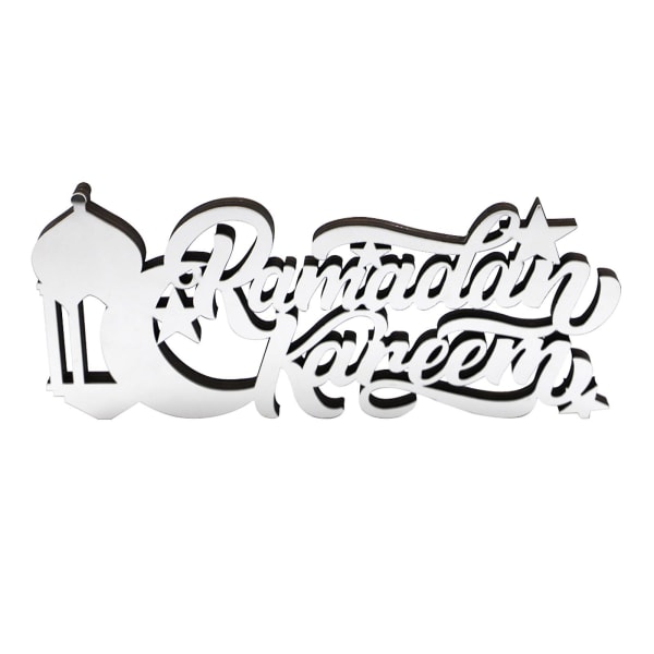 Ramadan Akryl Spegel Bord Dekor Bokhylla Skylt Måne Bord Ornament Dekoration Stil 5