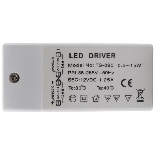 Input: 220-240V Output: DC 12V 1.25A DC 15W, LED Lamp Transformer Driver Converter Constant Voltage Power Supply