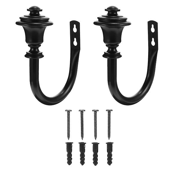 2 stk. Metalliske Gardinholdere Gardinbinder Tilbakeholdere Draperier Magnetiske Gardinbindere Vegg Gardinholder Black 18X13.5CM