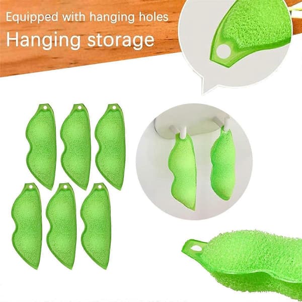 6 Pcs Bean-Shaped Bottle Cleaning Sponges, Magic Bean Cleaners Reusable Bottle Cleaning Beans Sponge