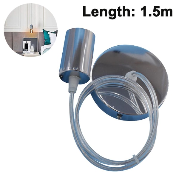 Metall Hänglampa, E27 Lampsockel Med Kabel, Sladdpendel, Hänglampsladd, Perfekt För Takbelysning 1.5MSilver 1.5M Silver