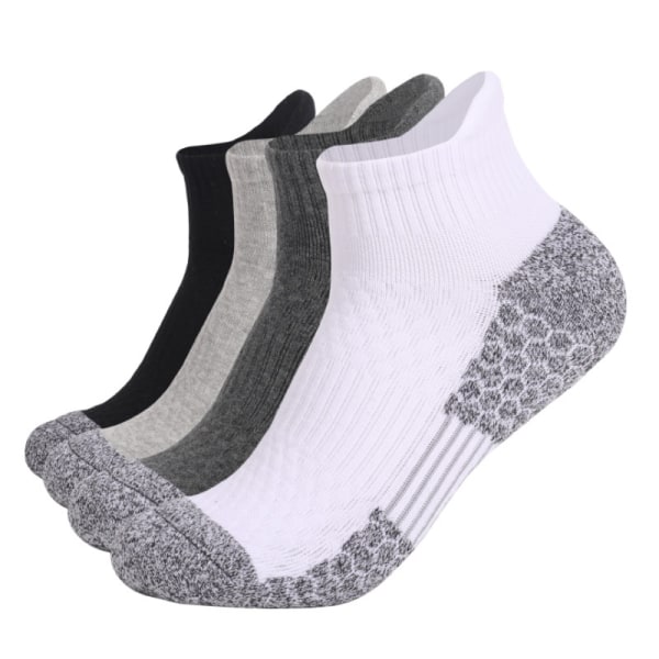 4 pakke ankelløbestrømper til mænd Low Cut polstrede atletiske sportsstrømper Lette sokker, et par for hver farve
