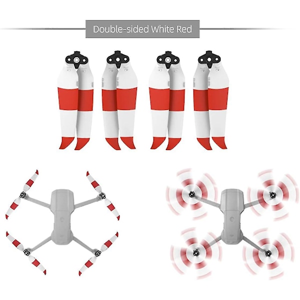 Air 2S Propeller Tyst Propeller Vikbar 7238F Propeller för DJI Mavic Air 2/Air 2S Drönartillbehör (Röd Vit 4-pack)