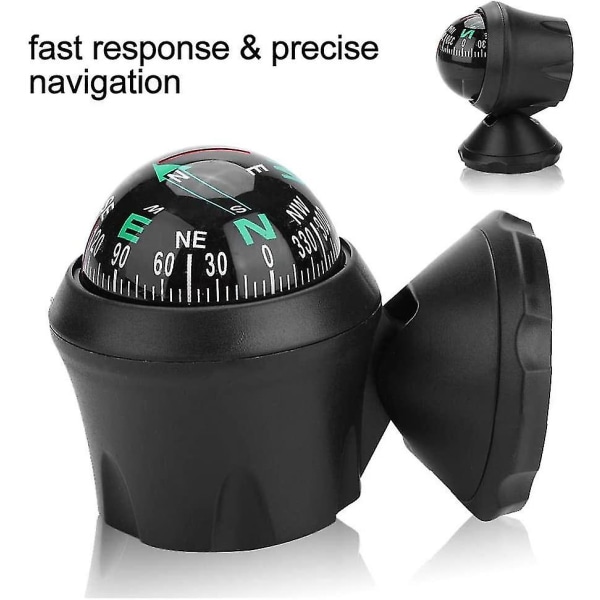 Autokiinnityskompassi Säädettävä Marine Ball Night Vision -kompassi Car Sea Marine Boat Xq-ca341