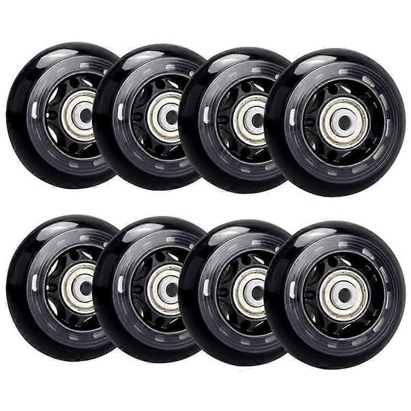 8-pack Inline Skate Wheels, Indoor/Outdoor Roller Skate Wheels, Replacement Wheels with Bearings 64mm