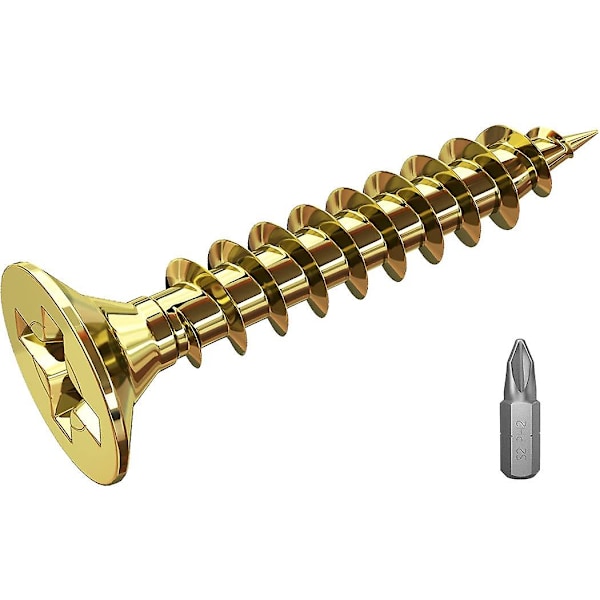 4x30mm Träskruvar - Platt Huvud Träskruvar - Zink Galvaniserad - 100st