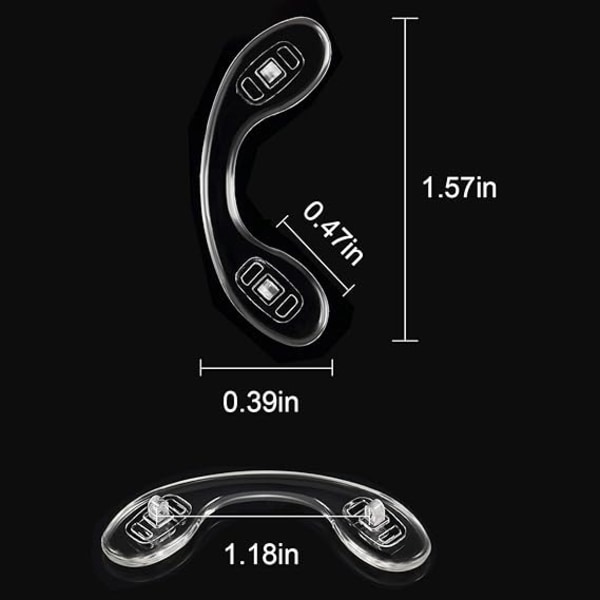 10 Bløde Silikon Næsepuder U-Formet Næsepuder Briller Næsepuder Skrue-Ind Næsepuder Anti-Skrid Briller Næsepuder (4.2cm/1.65\")