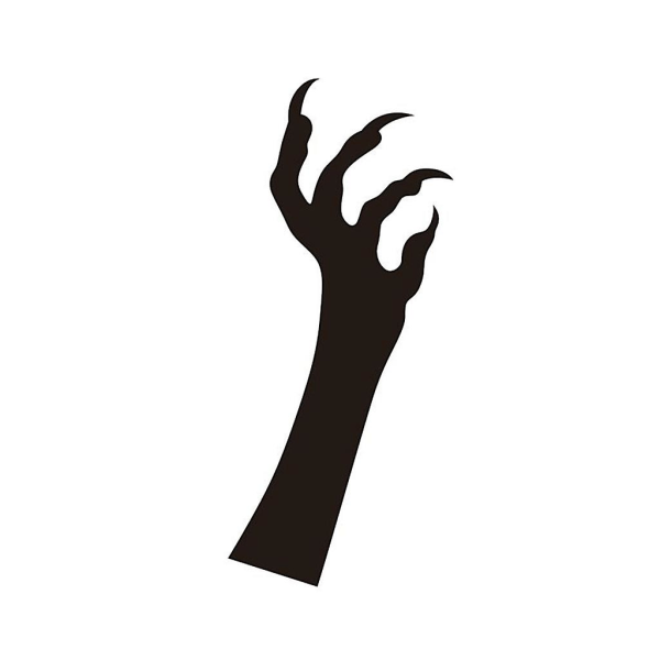 Halloween silhuett svart spöklik hand/spöke/pumpa hög illustration skrämmande trädgård teckenGhost Hand 1