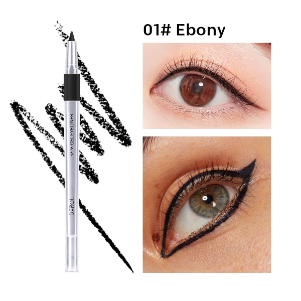 5 kpl Eyeliner Pencil Pitkäkestoinen vedenpitävä, viisi väriä - Eyeliner Pencil, Geel Eye Liner Makeup Pen pitkäkestoinen koko päivän käyttö,