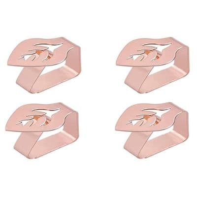 Bordsduksklämmor - Rostfritt Stål - Set om 4 - Roséguld - Justerbara - Tvättbara