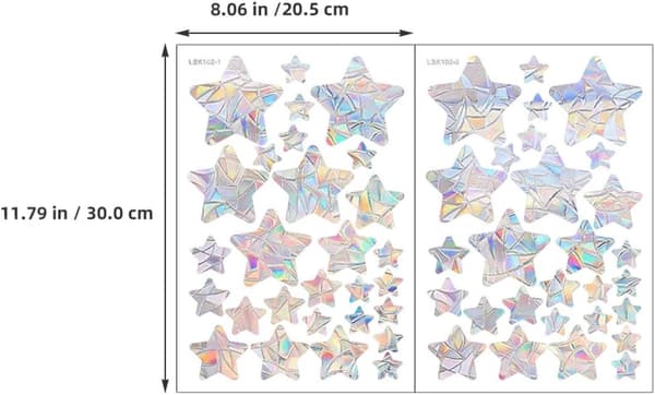 DIY Window Sticker Anti-Collision Window Decals Star-Shaped Mixed Colors PVC Self-Adhesive
