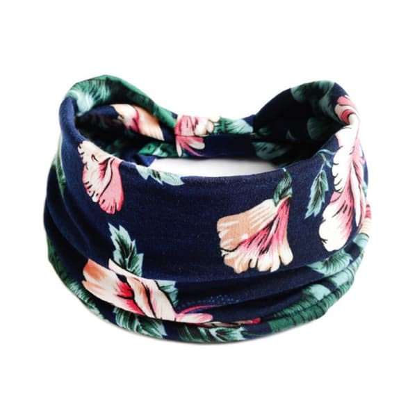 4-pakning damehårbånd Boho Floal Stil Kryss Hodebånd Blomstrete Hodeplagg Yoga Hårbånd Stretch for Kvinner(A)