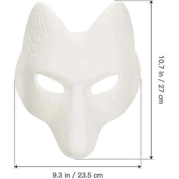 HA-Djursmasker 2 rävmask, Halloween vit rävmask AA 12