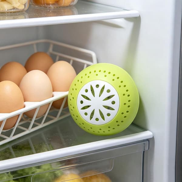 Refrigerator Deodorizer Balls 4-Pack - Activated Carbon Odor Absorber & Moisture Control - Compact 5 cm Green Freshness Preservers
