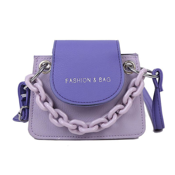 Liten PU-handväska för kvinnor och flickor, axelremsväska, messenger, akrylkedja, crossbody, väska, axelremsväska, handväska, orange