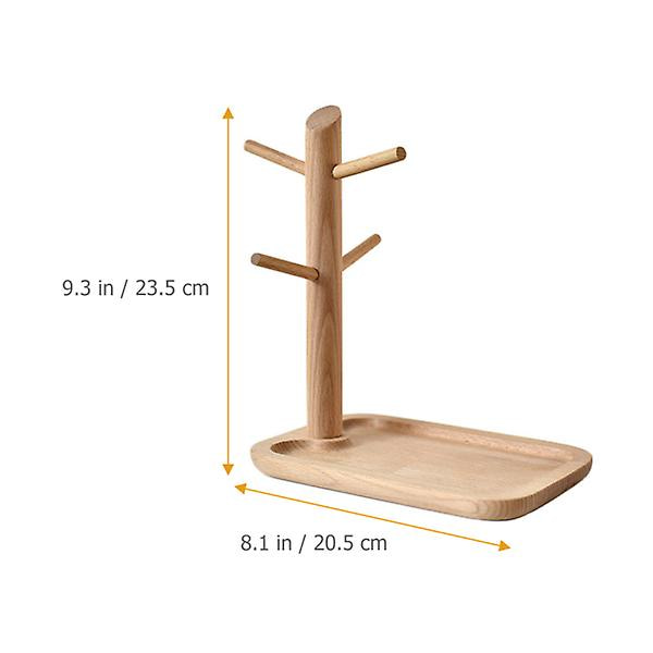 Nøkkelringer Dame Klokke Display Brett Smykke Display Holder Vintage Smykketre Tre Smykke Brett Khak