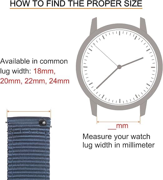 Nylon Watch Strap Durable Nylon Bracelet for Men, Universal Replaceable Canvas Watch Band