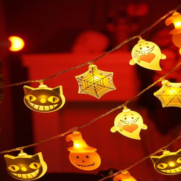 Halloween lyskæde, 3 meter 20 lamper batteridrevet græskar s