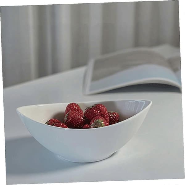 Ceramic Serving Bowl with Deep Opening, White Porcelain Bowl for Salad, Fruit, Snacks, Side Dishes