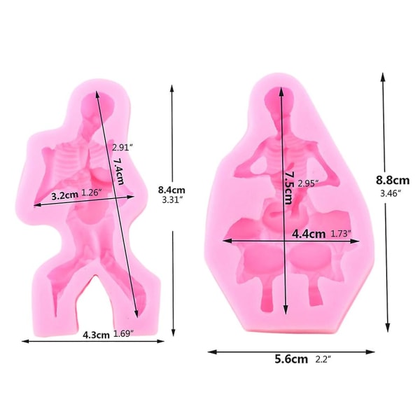 3D-luuranko Kakku Silikonimuotti Halloween Fondant Kakun Koristeluvälineet Musiikki-instrumentti Suklaa Makeiset Purukumimuotti